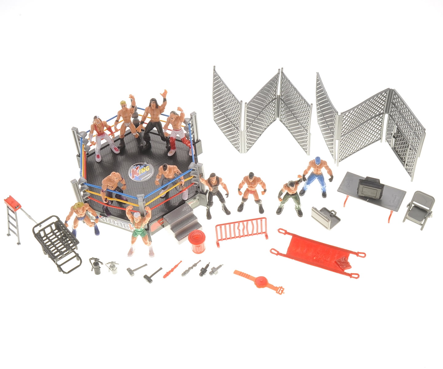 GiddyUp! Buck's Smack, Wrestling Stage Ring With 12 Figures