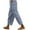 bleu, variante sur FAIWAD Pantalons Capri en Coton et Lin pour Femmes par FAIWAD Taille Haute Fuselés, Rayés, 1
