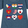 thumbnail image 3 of Instant Message - AAPI Heart Flags  - Toddler And Youth Girls Short Sleeve Graphic T-Shirt, 3 of 6