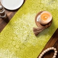 thumbnail image 3 of Boho Flowers Table Runner - 120 Inch Long Yellow Floral Vintage Bohemian Watercolor Cotton and Linen Blended Dress Scarves Farmhouse Table Runner for Kitchen Dining, Coffee Table, 13" x 120", 3 of 8