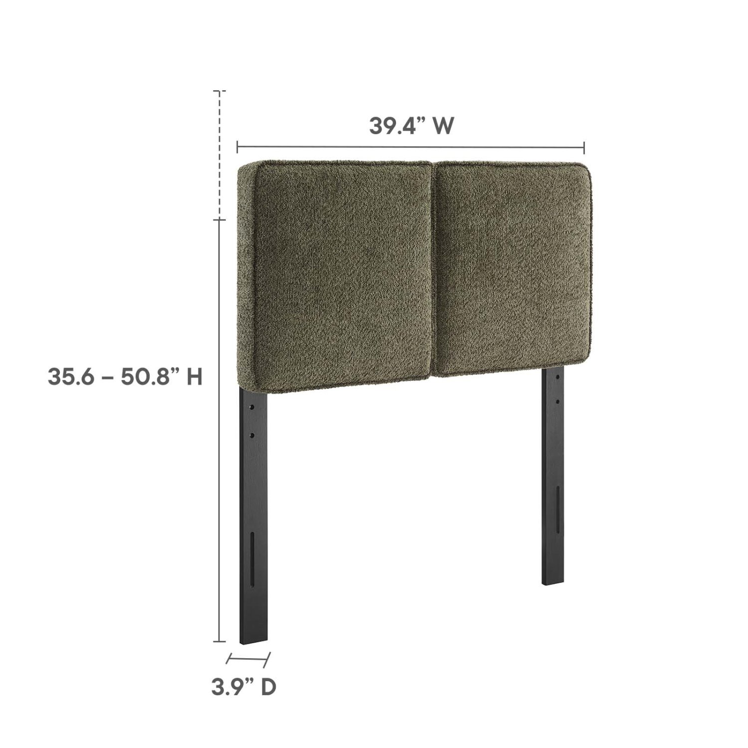 Headboard, Twin Size, Green, Fabric, French Bedroom, Modern Contemporary HB36837