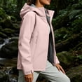 thumbnail image 4 of FRSASU Women's Softshell Hooded Jacket Full Zip Water Resistant Windproof Lightweight Outdoor Coat with Pockets Pink, 4 of 9
