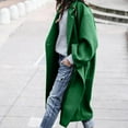 thumbnail image 2 of PMVFHDE Coats for Women Casual Long Length Solid Color Notch Lapel Long Sleeve Elegant Warm Wool Overcoat Top Green,M, 2 of 5