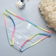 EOYWHK Mens Brief Semi Clear Low Rise Underwear U Shaped Pouch Fun Underwear Comfort Breathable Everyday Briefs