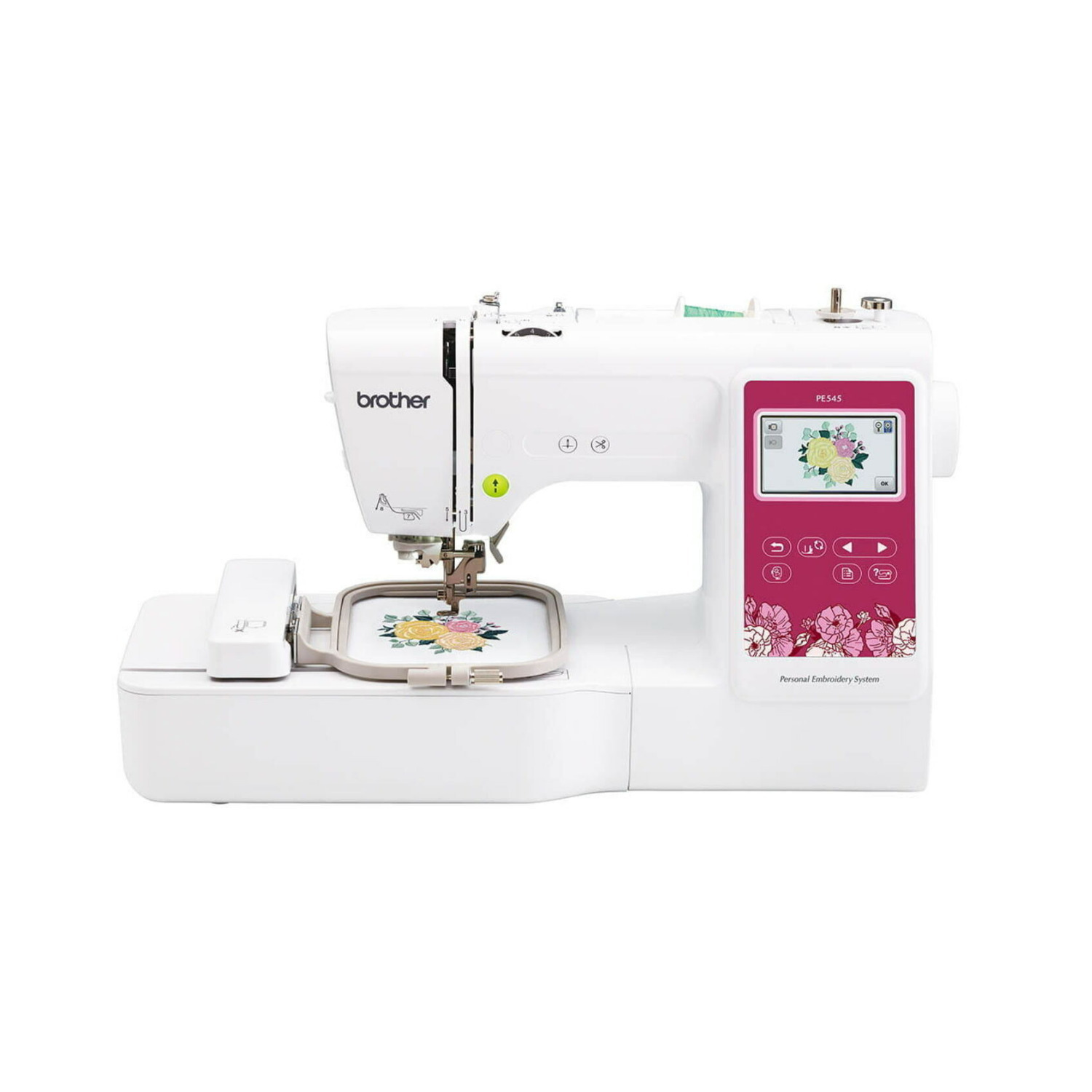 Brother Elite PE545 3.7-Inch Computerized LCD Touch Display Embroidery Machine Bundle with Magnetic Hoop (2 Items)