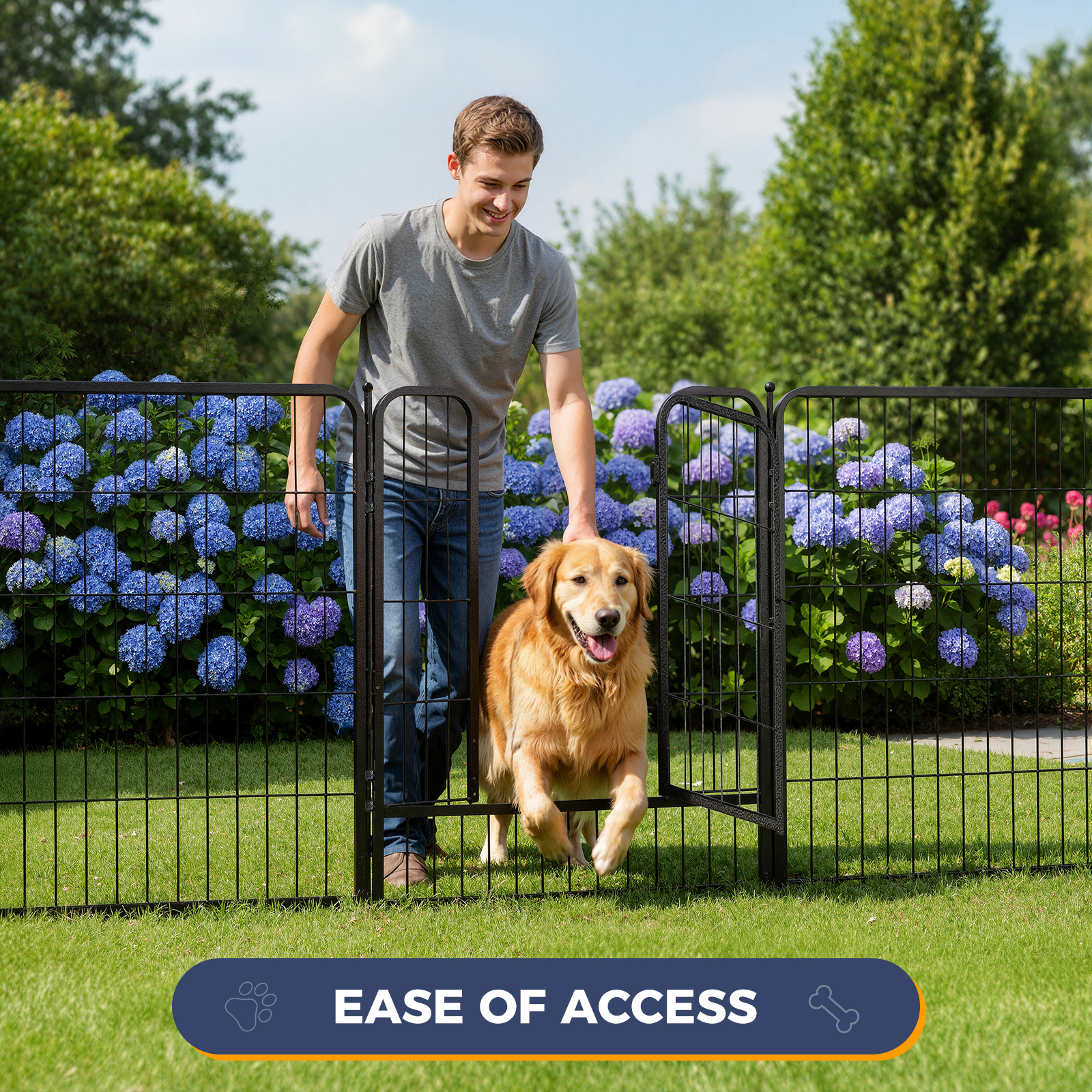 Daluvenix Dog Playpen Outdoor Extra Wide 8 Piece Panels Heavy Duty Dog Fence 32" Height Anti-Rust with Doors Portable for Small and Medium Dogs