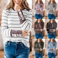 thumbnail image 4 of Gvmfive Women Long Sleeve Round Neck Leopard Stripe T Shirts Causal Blouses Tops, 4 of 4