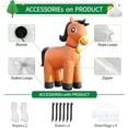 thumbnail image 6 of DeeKom 6ft Inflatable Horse, Medium, Brown, PVC, 6 of 7