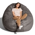 thumbnail image 4 of Jaxx 6-Foot Giant Bean Bag Chair, Convertible 2-in-1 Chair & Bed for Adults, Microsuede Charcoal, 4 of 4