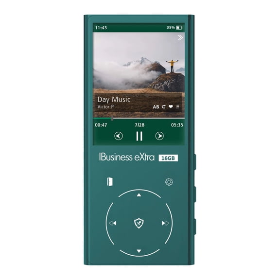 Samvix iBusiness eXtra 16GB Kosher MP3 Player with Dual Micro SD Slots (Green)