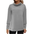 thumbnail image 2 of Kayannuo Pullover Sweaters for Women Long Sleeve Womens Sweaters Plus Size Fall Solid Women's Casual Printed Pullover Round-Neck Buttons Blouse Topsinting Loose Blouse Tops, 2 of 6