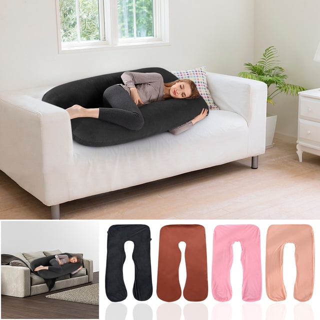 Funda de almohada de maternidad Chamoist en forma de U para el apoyo durante el embarazo, color rosa