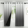 thumbnail image 3 of LFEEY Light Blocking Black Ombre Curtains, Room Darkening Window Drapes, Set of 2, 42x108 inches, 3 of 6