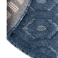 thumbnail image 7 of Unique Loom Outdoor Trellis Textured Collection Area Rug - Spatial (4' Round Navy Blue/Ivory), 7 of 7