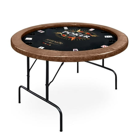 SereneLife Foldable Rounded Casino Poker Game Furnished.