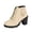 04#Beige, variant on Round Toe Lace Up Ankle Booties With Side Zipper Womens Block Heel Platform Winter Footwear