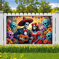 thumbnail image 7 of Floral Design Day of the Dead Skeleton Banner Cultural Theme Celebration Decor for Festival Party Decoration Event, 7 of 7