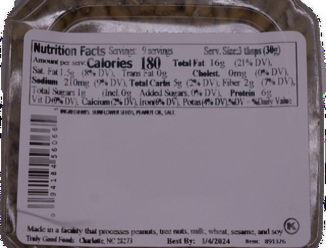 Truly Good Food Sunflower Seeds 9.5oz resealable cube