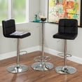 thumbnail image 3 of Powell Jenna 3-Piece Pub Set with Armless Upholstered Bar Stools - Black Faux Leather, 3 of 9
