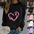 thumbnail image 4 of WREESH Breast Cancer Awareness Sweatshirt Women's Lightweight Pink Ribbon Heart Graphic Long Sleeve Tops Pink, 4 of 6