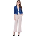 thumbnail image 3 of Chaqueta Corta Casual De Negocios Allegra K Sin Cuello Para Mujer Azul S, 3 of 6