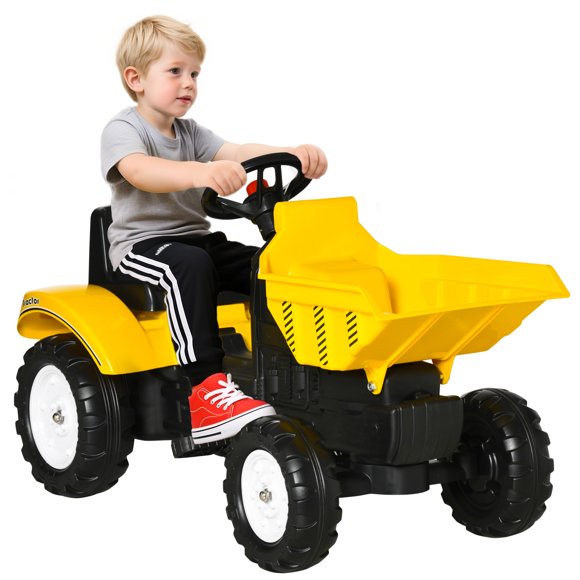 Aosom Kids Ride on Excavator with Manual Control Bucket for 3 Year Old