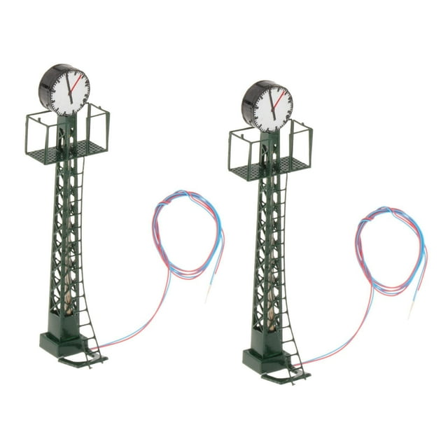 TISHITA 2Pcs Model Railway Lights HO Scale Railroad Decoration for Micro Landscape Green