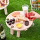 thumbnail image 2 of Mesa de comedor plegable Mochilero al aire libre de la barbacoa Camping Camping Portátil de la escritorio de vino con taza de taza Bandería Bandería Suministros para el hogar Rosa Inevent HA011716-02, 2 of 7