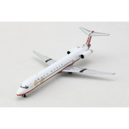 McDonnell Douglas MD-82 Commercial Aircraft "Trans World Airlines" White w/Red 1/400 Diecast Model Airplane by GeminiJets