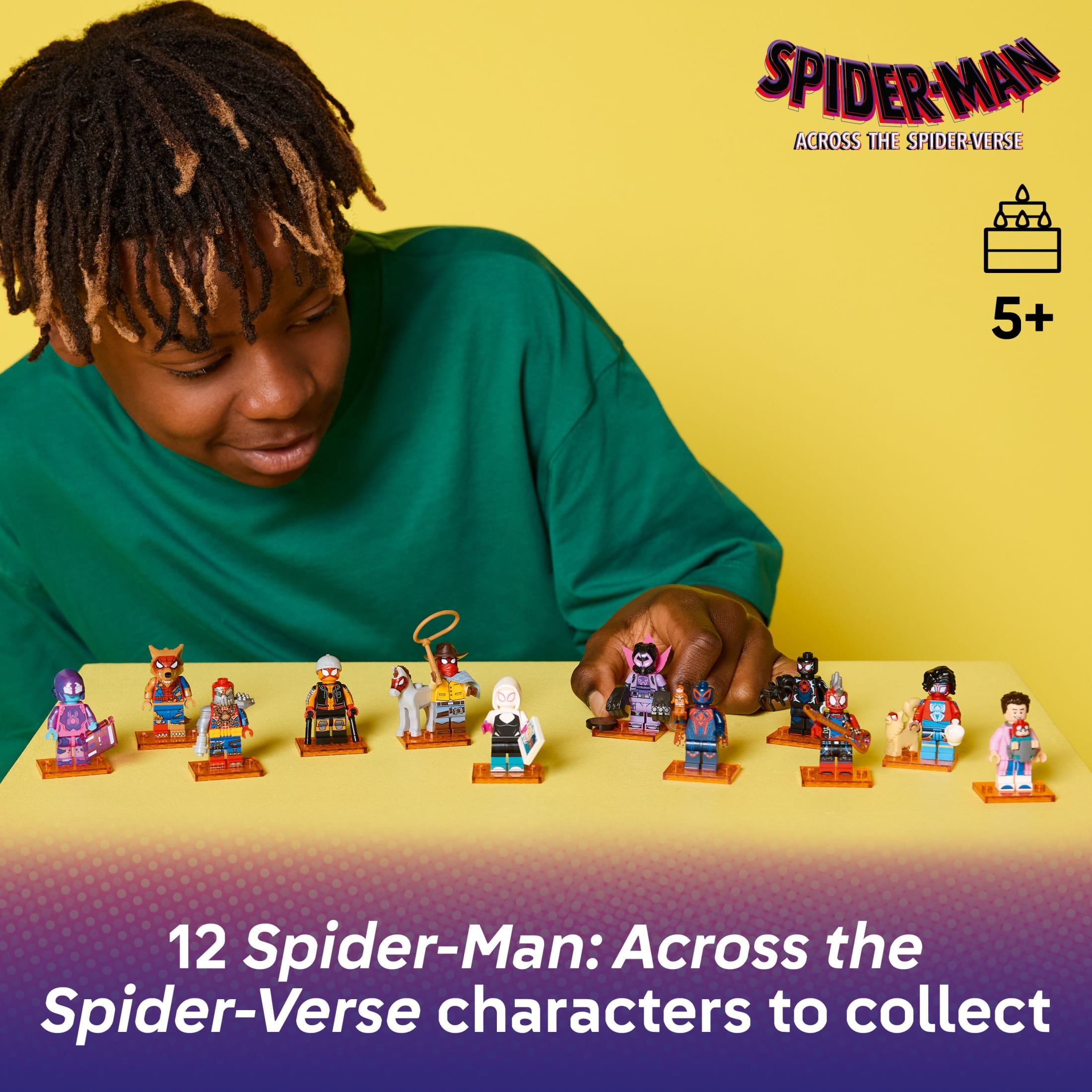LEGO Minifigures Spider-Man: Across the Spider-Verse - Mystery Box with 1 of 12 Kids Toys for Pretend Play - Super Hero Action Figures for Boys & Girls, Ages 5+ - Party Favors for Birthdays - 71050