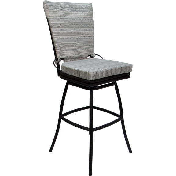 Outdoor or Indoor Extra Tall Bar Stool 34" Seat - Ofir - NF Cream Fabric - Black