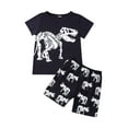 thumbnail image 1 of Dewadbow New 2Pcs Toddler Kid Baby Boy Dinosaur Top T-shirt Short Pants Outfit Clothes, 1 of 5