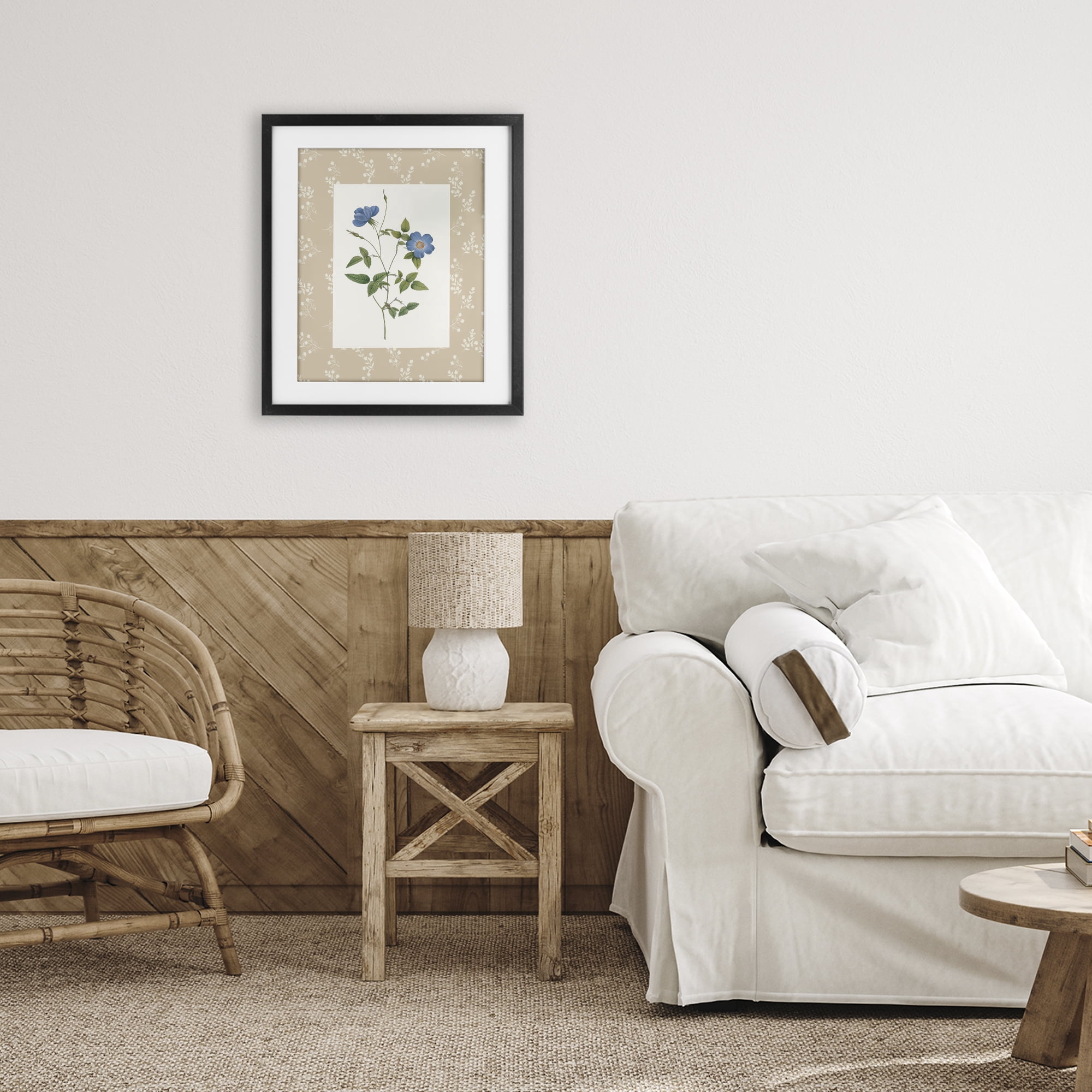 Stupell Industries Vintage Botanical Plate Black Framed Print Under Glass, design by Val Rhodes
