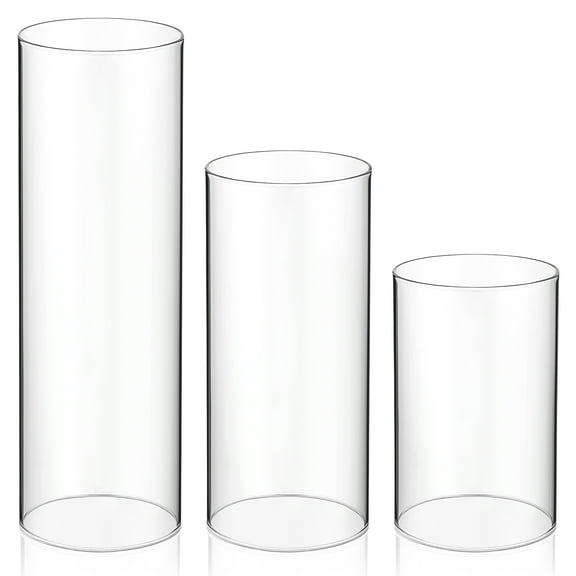 Zcyifa Clear Glass Cylinder Candleholder, Open Both Ends Candle Jar, Dia.6cm
