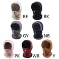 thumbnail image 3 of Women Winter Knit Balaclava Beanie Hat Zipper Up Face Mask Plush Lined Cap Scarf, 3 of 18