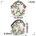 thumbnail image 3 of Herdesigns Paris Theme Neoprene Lunch Bag, Eiffel Tower Insulated Lunch Box for Women Men Washable Lunch Tote Soft Lunch Container With Zipper for Work Picnic Travel, 3 of 7