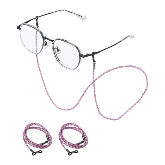 Uxcell 6 Pcs Leather Eyeglass Strap, Eyeglass Chain for Women and Men, Elegant Sunglasses Lanyards Holder Anti-lost Glass String Eye Glass Holders Around Neck, Pink