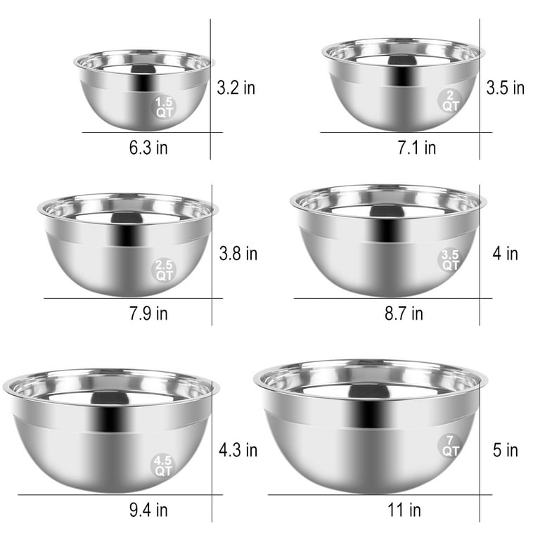 Kosbon Mixing Bowls with Lid Set, 35pcs Kitchen Utensils Stainless Steel Nesting Bowls, Measuring Cups and Spoons, 12 Reusable Silicone Stretch Lids