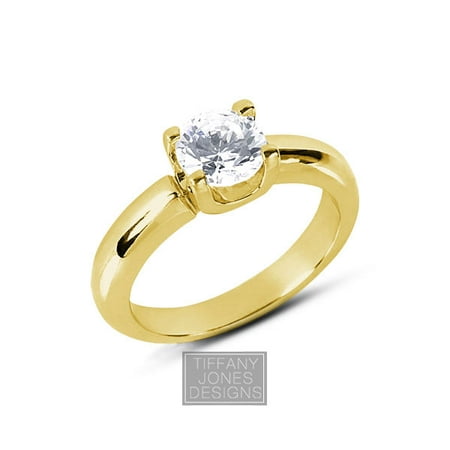 0.38ct G-SI3 Exc-Cut Round AGI Natural Diamond 14k Classic Engagement Ring