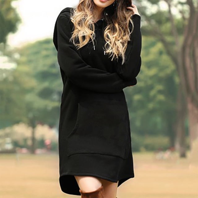 Gspmoly Robes d'Été pour Femmes 2025, Robe Décontractée à Manches Longues avec Poche et Capuche, Robes Formelles pour Femmes, Économies d'Été