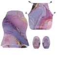thumbnail image 7 of TSOVTHRID Purple Marble Texture Print Set of 4 Gaming Chair Slipcover with Armrest Covers Stretch Rotating Gaming Chair Protector Office Desk Chair Cover Cat Scratch Proof, 7 of 7