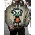 thumbnail image 3 of Sudadera con capucha con estampado de monstruo para hombre, estilo retro, otoño e invierno, con estampado 3D, para deportes al aire libre, fitness, uso diario, ropa informal para hombre, 3 of 4