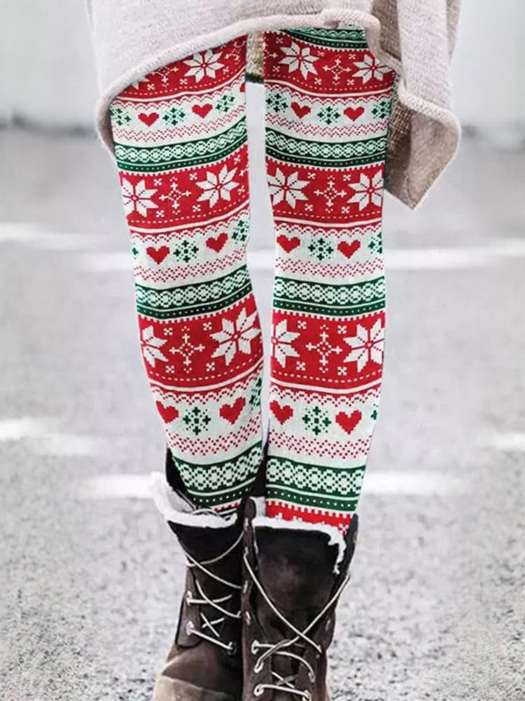Famure Christmas Leggings Women's Full 