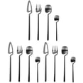 thumbnail image 1 of Vajilla de Acero Inoxidable, Cuchillo, Tenedor, Cuchara, Juego de Vajilla, Juego de Fiesta (Negro, 12 Piezas), 1 of 9