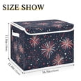 thumbnail image 5 of Yayeee Collapsible Cube Storage Bin with Lid Fabric Closet Decorative Basket with Handles, Red and White Fireworks Pattern, 5 of 7