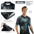 thumbnail image 4 of Ｘ-TIGER Maillot de ciclismo para hombre, manga corta, ajuste de ciclismo, tejido ligero, estilo chino simple, camiseta de ciclismo con 4 bolsillos traseros, 4 of 5