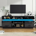 thumbnail image 7 of ChVans LED TV Stand for up to 80" TVs with Power Outlet, Modern Tall Entertainment Center with Storage, High Gloss Gaming TV Media Console with 2 Storage Cabinets for Living Room, Bed Room, 7 of 7