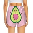 thumbnail image 4 of Xecao's Cute Avocado for a double-layer running short for women, perfect for gym, tennis, and more, featuring a convenient pocket., 4 of 9