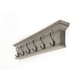 thumbnail image 2 of Home Wall Decorative Antique Brass Hardware 6 Hook Coat Rack - Gray, 2 of 7