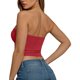 thumbnail image 5 of Blusa informal de verano sin tirantes de color liso para mujer, 2 piezas, de poliéster, 5 of 6